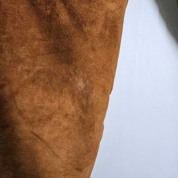 Vintage FoxRun Suede Leather Sherpa Lined Coat‎ S Brown Tapered - Picture 13 of 16